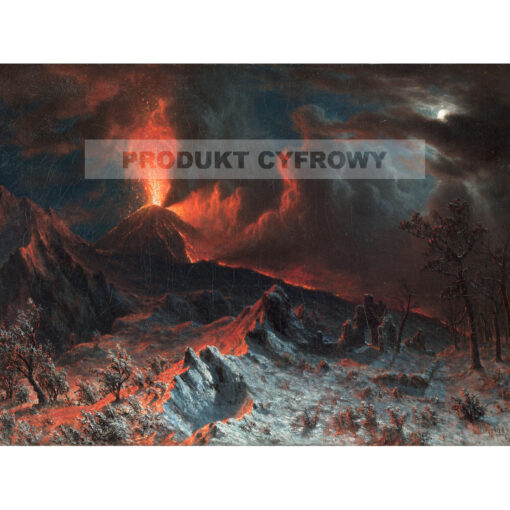 Albert Bierstadt Wezuwiusz o północy — produkt cyfrowy do pobrania