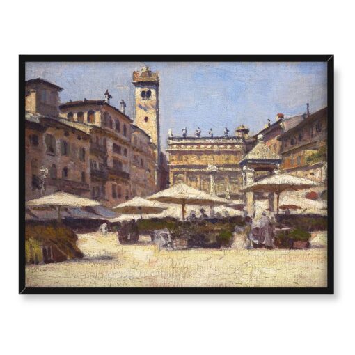 Aleksander Gierymski Plac w Veronie 40x30 w RAMIE