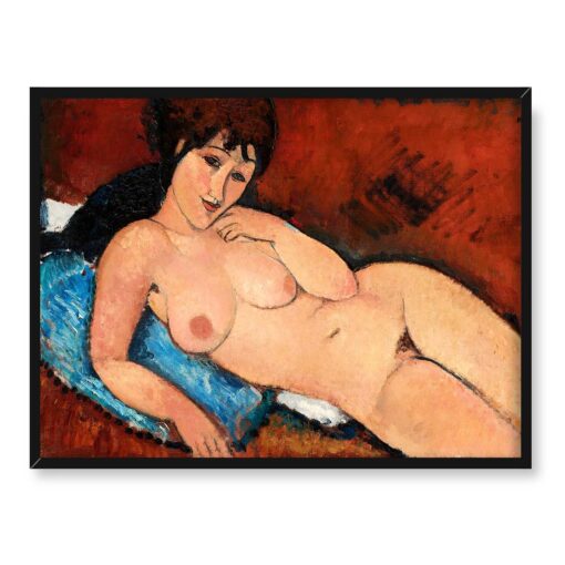 Amedeo Modigliani Akt 4 Nude on a Blue Cushion 40x30 w RAMIE