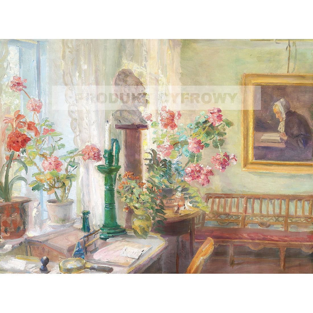 Anna Ancher Narożnik we wnętrzu salonu — produkt cyfrowy do pobrania