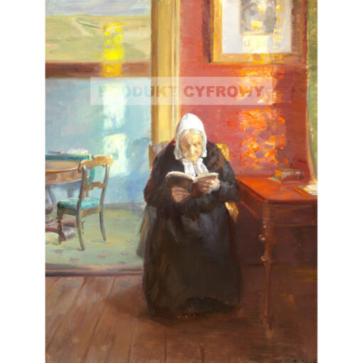 Anna Ancher Wnętrze czerwonego pokoju Ane Brøndum — produkt cyfrowy do pobrania