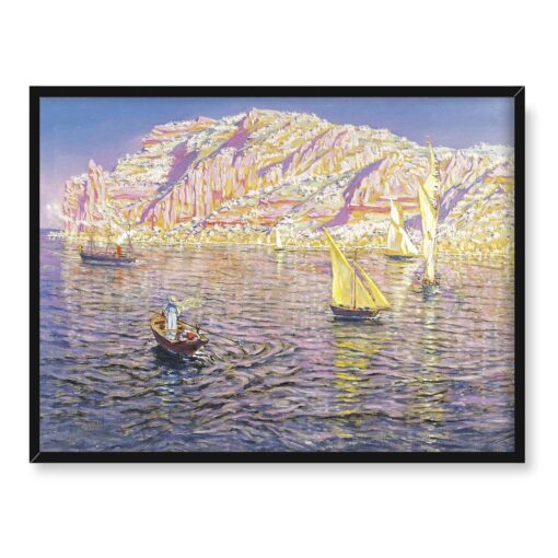 Antonio Munoz Degrain Widok na zatokę Palma de Mallorca 40x30 w RAMIE
