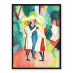 August Macke Trzy dziewczyny w słomkowych kapeluszach 30x40