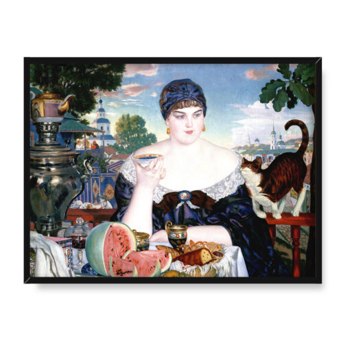 Boris Kustodiev Żona kupca przy herbacie 40x30