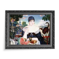 Boris Kustodiev Żona kupca przy herbacie 70x50 wydruk na płótnie CANVAS