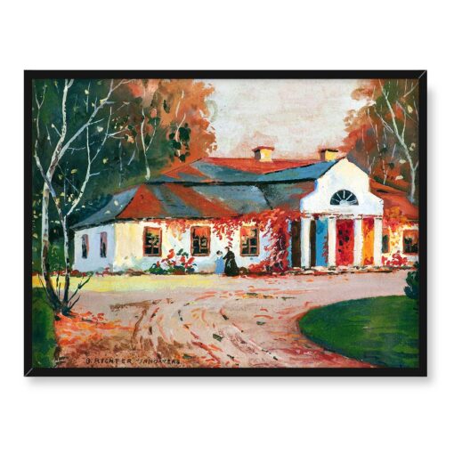 Bronisława Rychter-Janowska Dworek Jesienią 2 40x30 w RAMIE