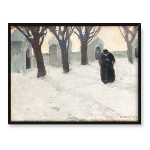 Bronisława Rychter-Janowska Kapliczki w śniegu 40x30 w RAMIE