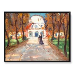 Bronisława Rychter-Janowska Spacerująca w parku 40x30