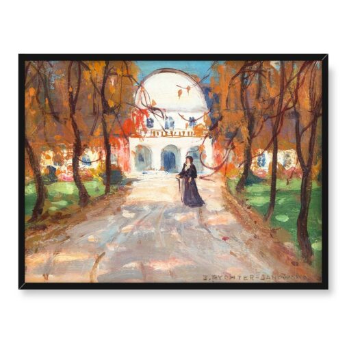 Bronisława Rychter-Janowska Spacerująca w parku 40x30