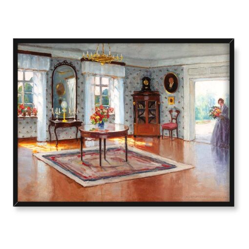 Bronisława Rychter-Janowska Wnętrze dworku 40x30 w RAMIE