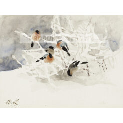Bruno Liljefors Bullfinches in a winter landscape Gile — produkt cyfrowy do pobrania