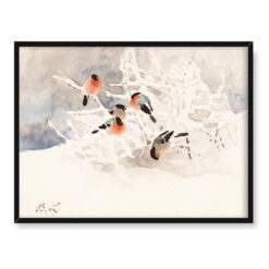 Bruno Liljefors Bullfinches in a winter landscape Gile 40x30 w RAMIE