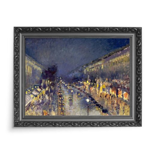 Camille Pissarro The Boulevard Montmartre at Night 70x50 wydruk na płótnie CANVAS