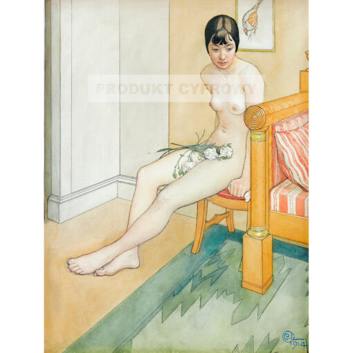 Carl Larsson Japońska naga modelka — produkt cyfrowy do pobrania