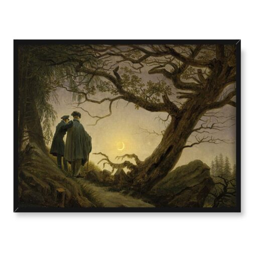 Caspar David Friedrich Dwaj mężczyźni obserwujący księżyc 40x30
