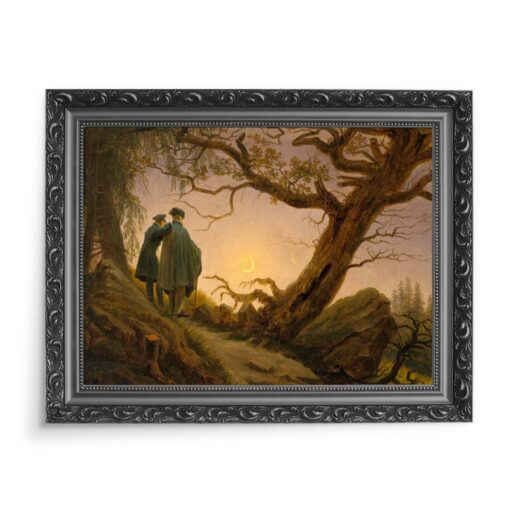 Caspar David Friedrich Dwaj mężczyźni obserwujący księżyc 70x50 wydruk na płótnie CANVAS