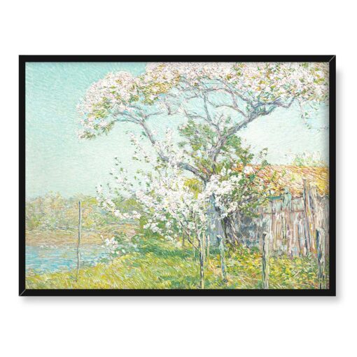 Childe Hassam Kwitnące jabłonie impresjonizm 40x30 w RAMIE