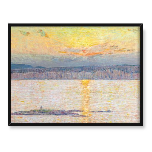 Childe Hassam Zachód słońca Maine impresjonizm 40x30