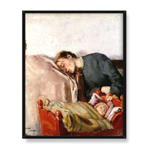Christian Krohg Matka i dziecko 40x50 w RAMIE