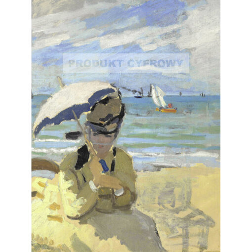 Claude Monet Camille na plaży w Trouville — produkt cyfrowy do pobrania