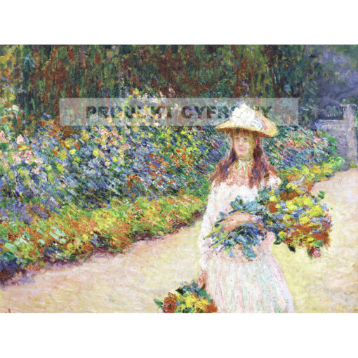 Claude Monet Młoda kobieta w ogrodzie — produkt cyfrowy do pobrania