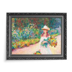 Claude Monet Młoda kobieta w ogrodzie 70×50 wydruk na płótnie CANVAS