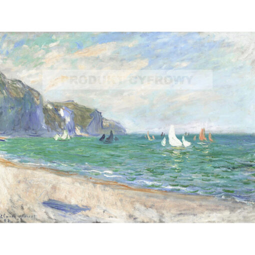 Claude Monet Łodzie przed klifami w Pourville — produkt cyfrowy do pobrania
