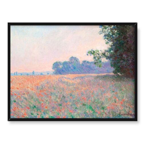Claude Monet Pole owsa i maku 40x30 w RAMIE