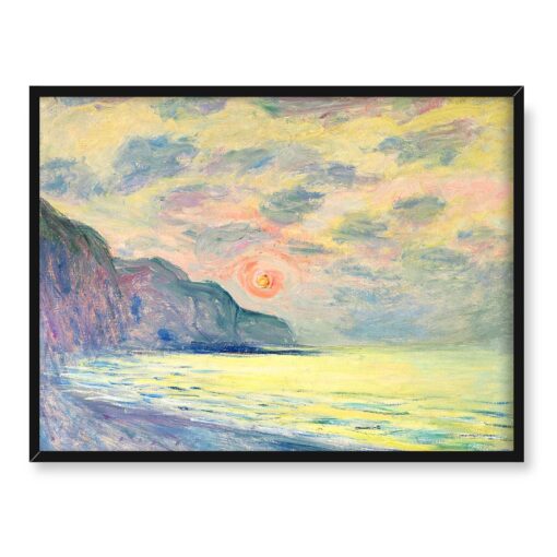 Claude Monet Soleil couchant Zachód słońca Pourville 40x30