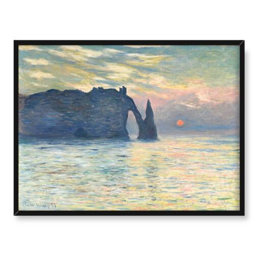 Claude Monet Zachód słońca nad Etretat 40x30 w RAMIE