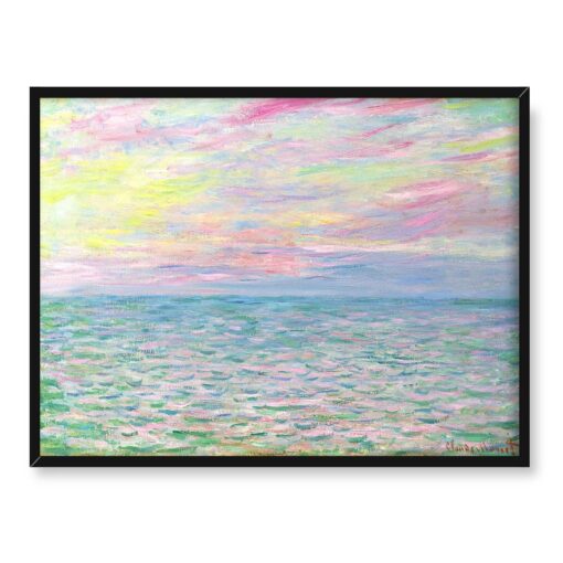 Claude Monet Zachód słońca nad morzem Pourville 40x30 w RAMIE
