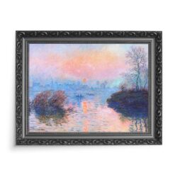 Claude Monet Zachód słońca nad Sekwaną Zima 70×50 wydruk na płótnie CANVAS