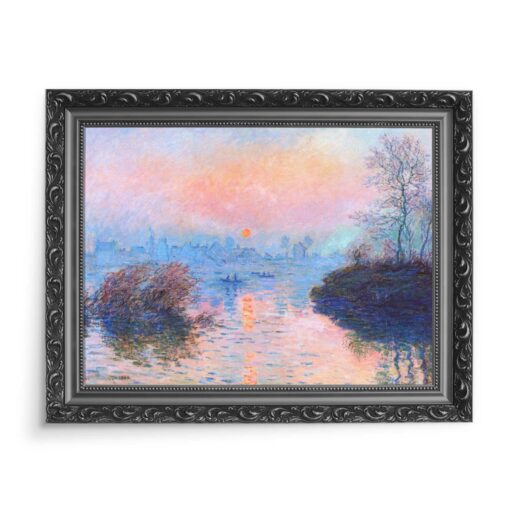 Claude Monet Zachód słońca nad Sekwaną Zima 70x50 wydruk na płótnie CANVAS