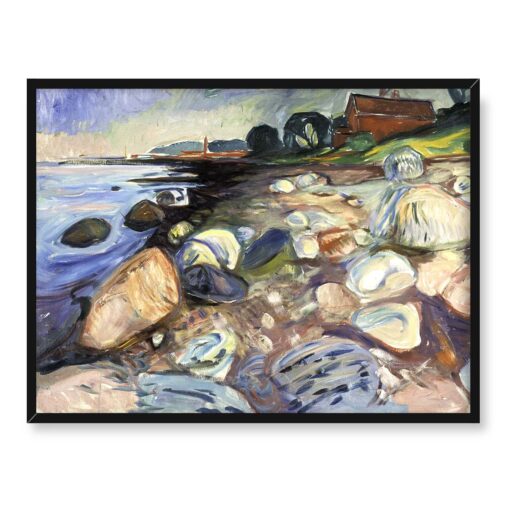 Edvard Munch Wybrzeże z czerwonym domem 40x30 w RAMIE