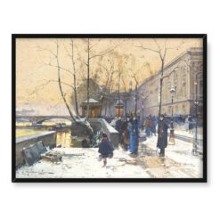 Eugene Galien-Laloue Brzeg Sekwany Paryż 40x30