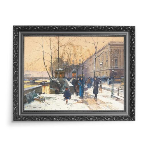 Eugene Galien-Laloue Brzeg Sekwany Paryż 70x50 wydruk na płótnie CANVAS