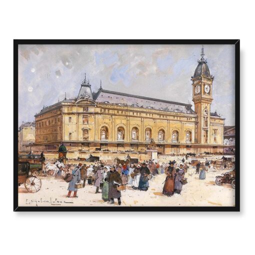 Eugene Galien-Laloue Dworzec Lyoński Paryż 40x30