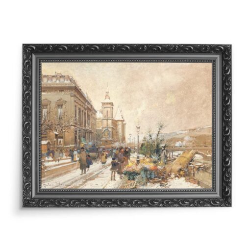 Eugene Galien-Laloue Le Marche aux Fleurs Paryż 70x50 wydruk na płótnie CANVAS