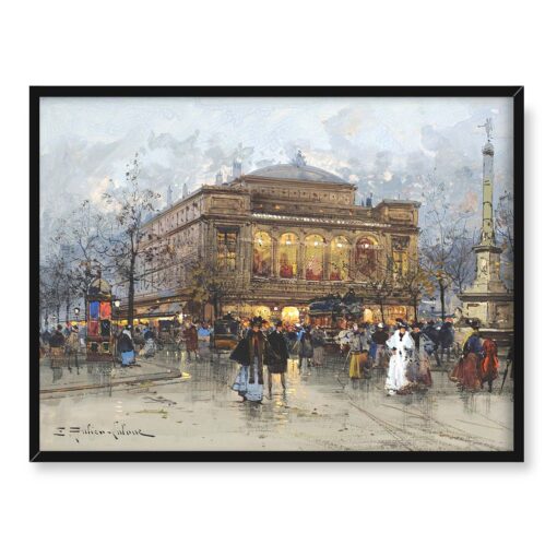 Eugene Galien-Laloue Le Theatre du Chatelet Paryż 40x30