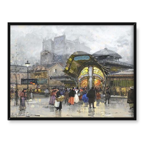 Eugene Galien-Laloue Les Halles Paryż 40x30