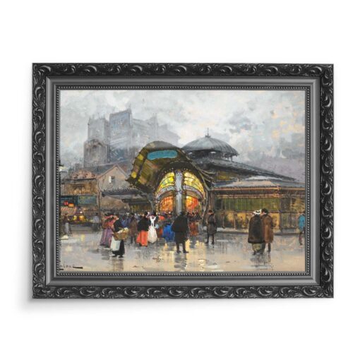 Eugene Galien-Laloue Les Halles Paryż 70x50 wydruk na płótnie CANVAS