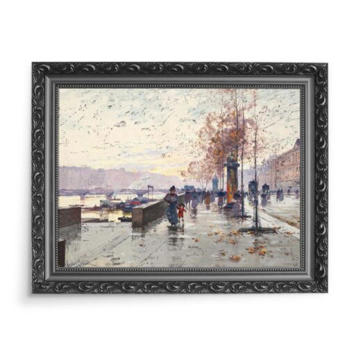 Eugene Galien-Laloue nabrzeże Luwru Paryż 70x50 wydruk na płótnie CANVAS
