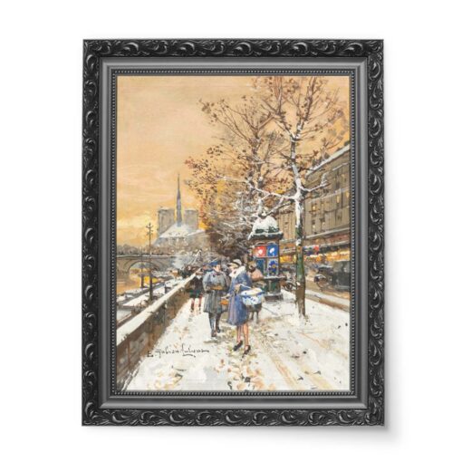 Eugene Galien-Laloue Nad brzegiem Sekwany 50x70 wydruk na płótnie CANVAS