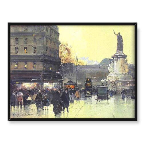 Eugene Galien-Laloue Plac republiki Paryż 40x30