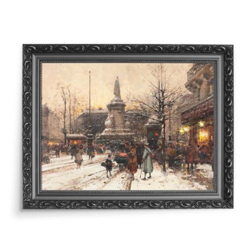 Eugene Galien-Laloue Plac Republiki Zimą Paryż 70x50 wydruk na płótnie CANVAS