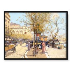 Eugene Galien-Laloue Spacer nad Sekwaną Paryż 40×30
