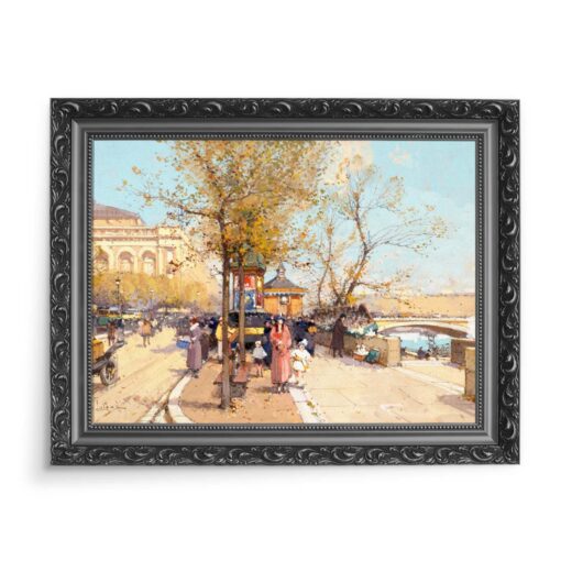 Eugene Galien-Laloue Spacer nad Sekwaną Paryż 70x50 wydruk na płótnie CANVAS