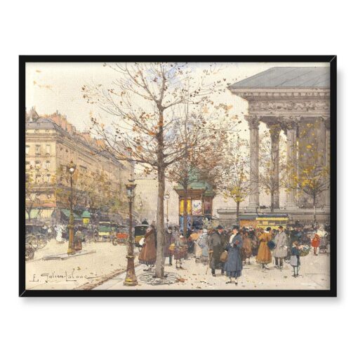 Eugene Galien-Laloue Vue Animee de la Madeleine Paryż 40x30