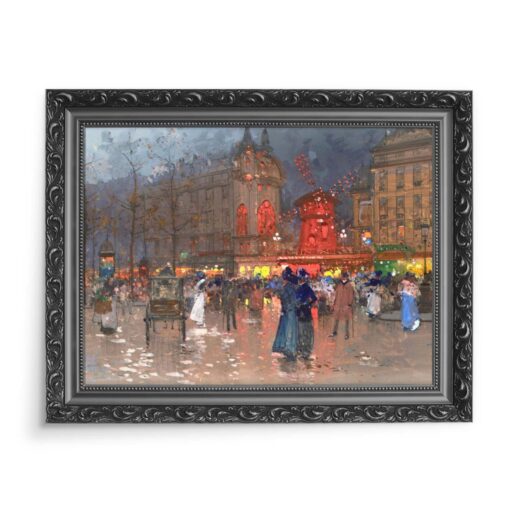 Eugene Galien-Laloue Wieczór przy Moulin Rouge 70x50 wydruk na płótnie CANVAS