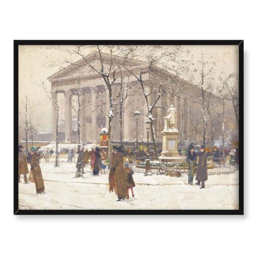 Eugene Galien-Laloue Zima w Paryżu 40x30